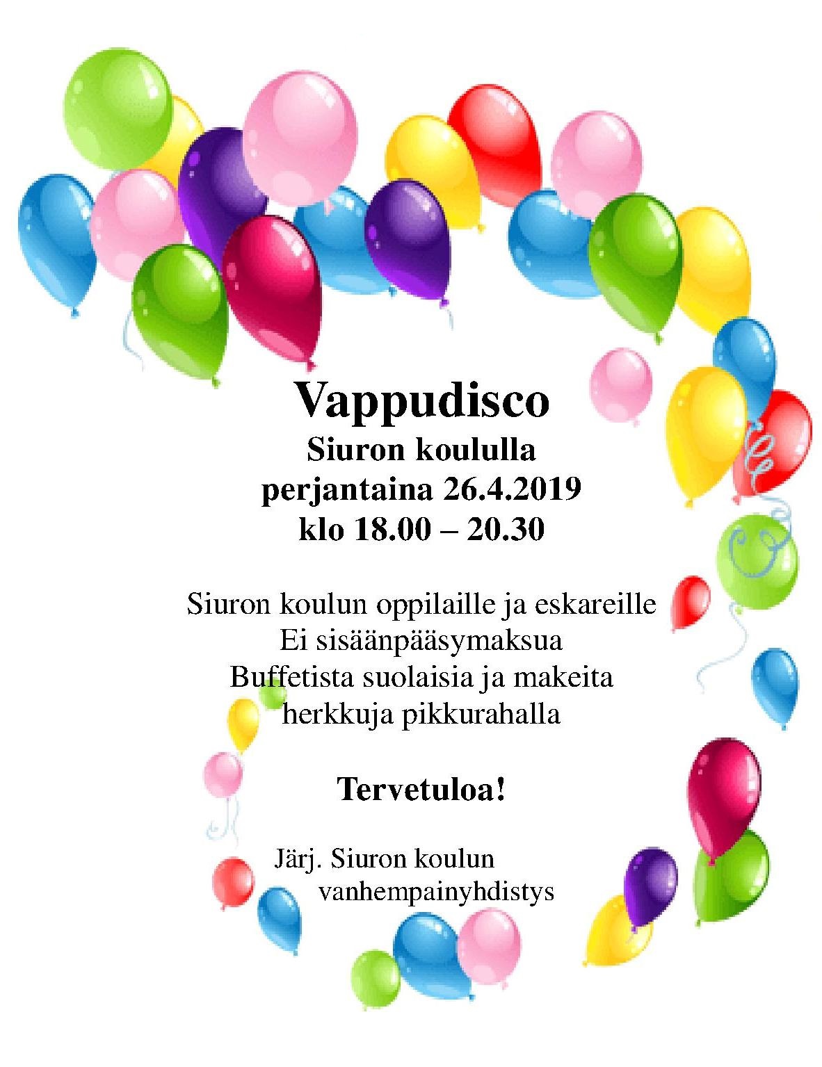 Vappudisco kutsu 260419